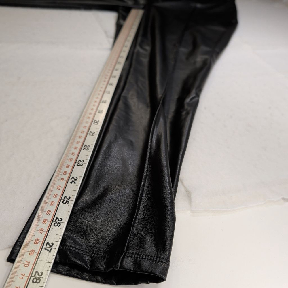 Women's Nine West Black Faux Leather Leggings L - Picture 9 of 11